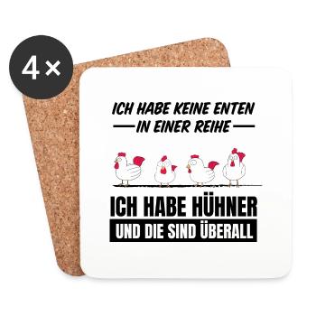 Keine Enten sondern Hühner - Untersetzer (4er-Set) - Weiß - Vorne