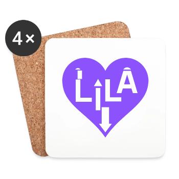 Lila Love - Untersetzer (4er-Set) - Weiß - Vorne
