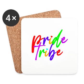 Pride Tribe LGBTQ Gay Pride Rainbow Gay Festival - Coasters (set of 4) - white - Front
