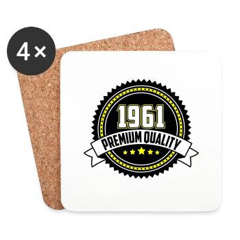 Farben änderbar | 1960 Emblem Premium Qualität - Untersetzer (4er-Set) - Weiß - Vorne