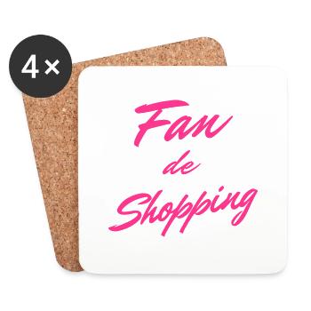 Fan de Shopping - Dessous de verre (lot de 4) - blanc - Devant