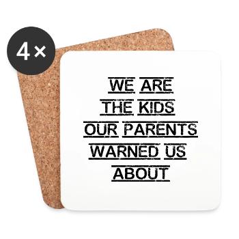 funny saying parents celebrate festival party - Coasters (set of 4) - white - Front