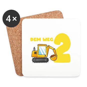 Aus dem Weg ich bin schon 2, Geschenkidee - Untersetzer (4er-Set) - Weiß - Vorne