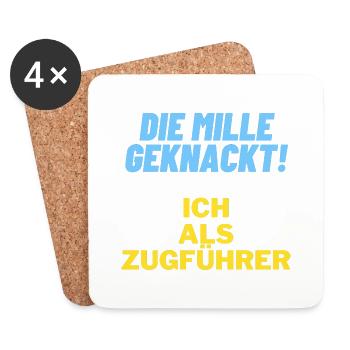 Die mille geknackt ich als zugführer Geschenk Papa - Untersetzer (4er-Set) - Weiß - Vorne