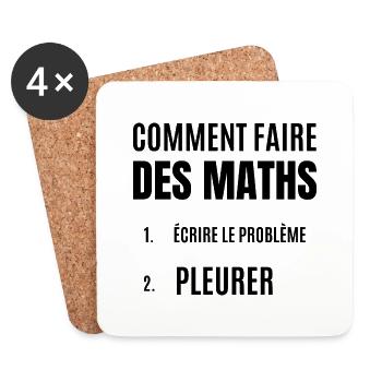 comment faire des maths - Dessous de verre (lot de 4) - blanc - Devant