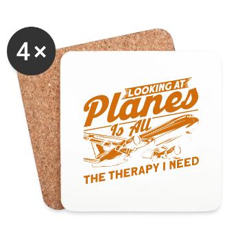Flugzeug Pilot Flugzeuge Flugzeug Landung Geschenk - Untersetzer (4er-Set) - Weiß - Vorne