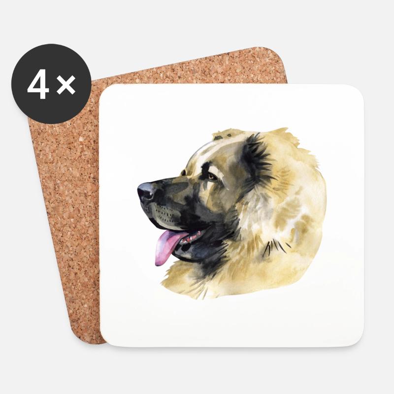 Kaukasischer Ovcharka Hundebesitzer Hundeliebhaber - Untersetzer (4er-Set) - Weiß
