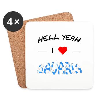 Hell Yeah i love bavaria - Untersetzer (4er-Set) - Weiß - Vorne