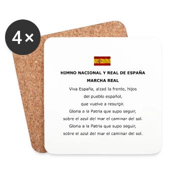 Himno nacional y real de España Marcha Real - Dessous de verre (lot de 4) - blanc - Devant
