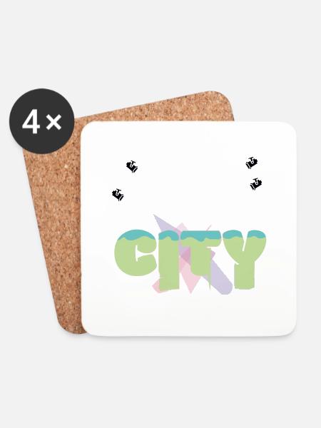 City - Untersetzer (4er-Set) - Weiß
