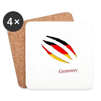 Germany Deutschlandflagge Aufgerissen - Untersetzer (4er-Set) - Weiß - Vorne