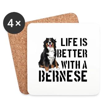 Bouvier bernois - Dessous de verre (lot de 4) - blanc - Devant