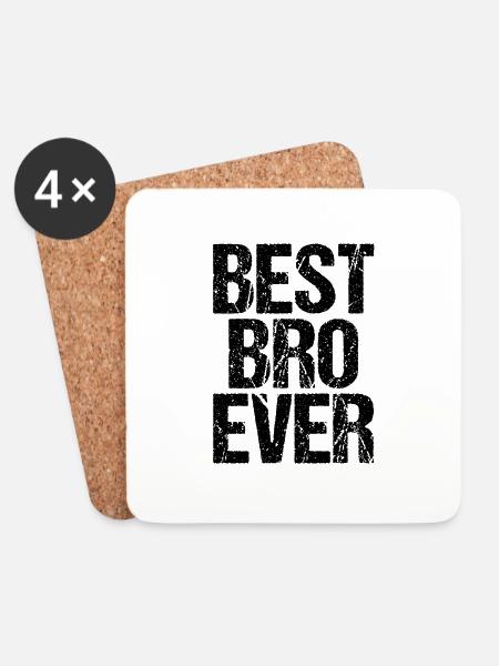 Best Bro Ever - Untersetzer (4er-Set) - Weiß