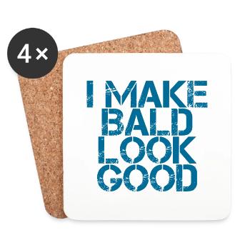 I Make Bald Look Good 3 - Untersetzer (4er-Set) - Weiß - Vorne
