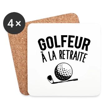 Golfeur à la retraite golf senior - Dessous de verre (lot de 4) - blanc - Devant