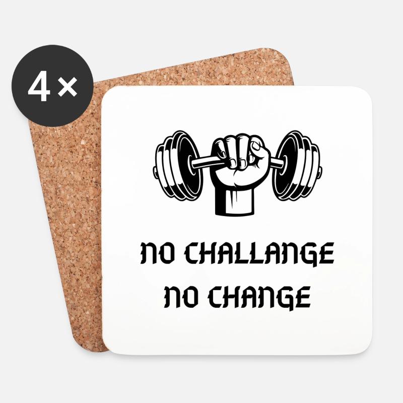 NO CHALLANGE NO CHANGE - Untersetzer (4er-Set) - Weiß
