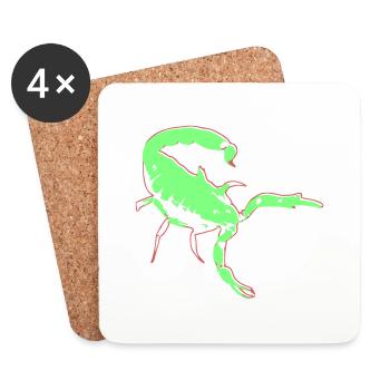 Scorpion Scorpion Vecteur toxique Arachnide Animal - Dessous de verre (lot de 4) - blanc - Devant