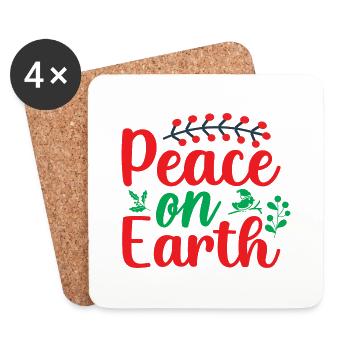 Peace on Earth - humour noel - Dessous de verre (lot de 4) - blanc - Devant