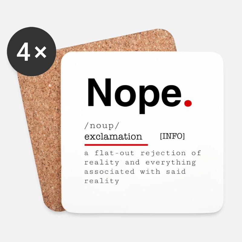 Definition "NOPE" - Untersetzer (4er-Set) - Weiß