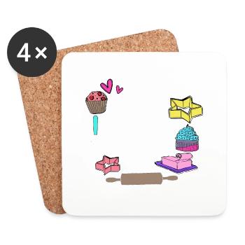 Baking Baker Baker Bakery Confectionery Cake - Coasters (set of 4) - white - Front