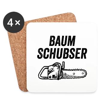 Baumschubser Forstwirt Geschenk Holzfäller lustig - Untersetzer (4er-Set) - Weiß - Vorne