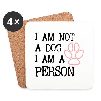 Hund Hunderechte Tierrechte lustig Hunde Vector 1 - Untersetzer (4er-Set) - Weiß - Vorne