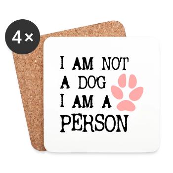Hund Hunderechte Tierrechte lustig Hunde Vector 2 - Untersetzer (4er-Set) - Weiß - Vorne