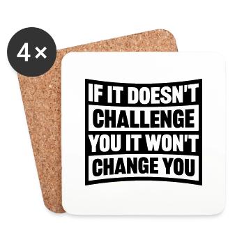 Workout Fitness Motivation Quote - Coasters (set of 4) - white - Front