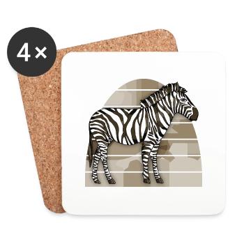 Zebra - Coasters (set of 4) - white - Front