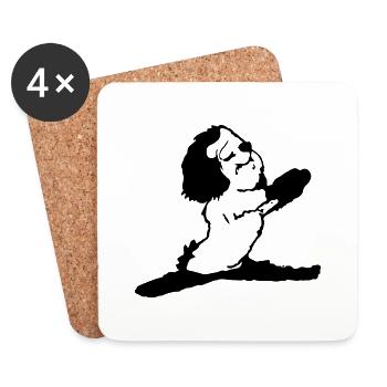 Havanais offre un cadeau aux amateurs de yoga yoga - Dessous de verre (lot de 4) - blanc - Devant