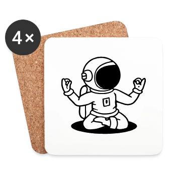 Astronaut Yoga Funny Gift Idea - Coasters (set of 4) - white - Front