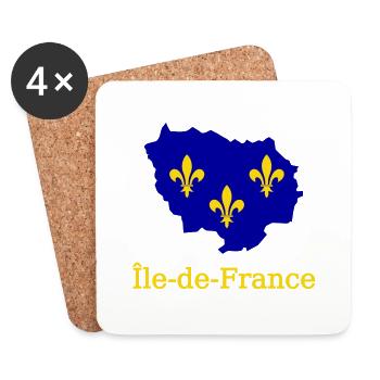 Île de France - Dessous de verre (lot de 4) - blanc - Devant