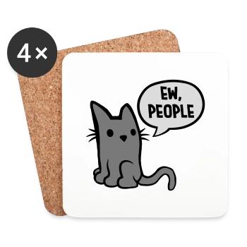 ew people Katze Haustier - Untersetzer (4er-Set) - Weiß - Vorne