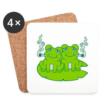 2 Grenouilles Stoner Friends - Dessous de verre (lot de 4) - blanc - Devant