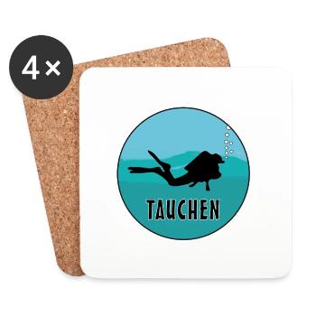 Tauchen - Untersetzer (4er-Set) - Weiß - Vorne