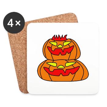 Pumpkin - Coasters (set of 4) - white - Front