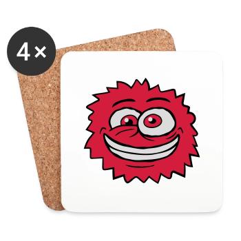 Monster Crazy Comic Face - Coasters (set of 4) - white - Front