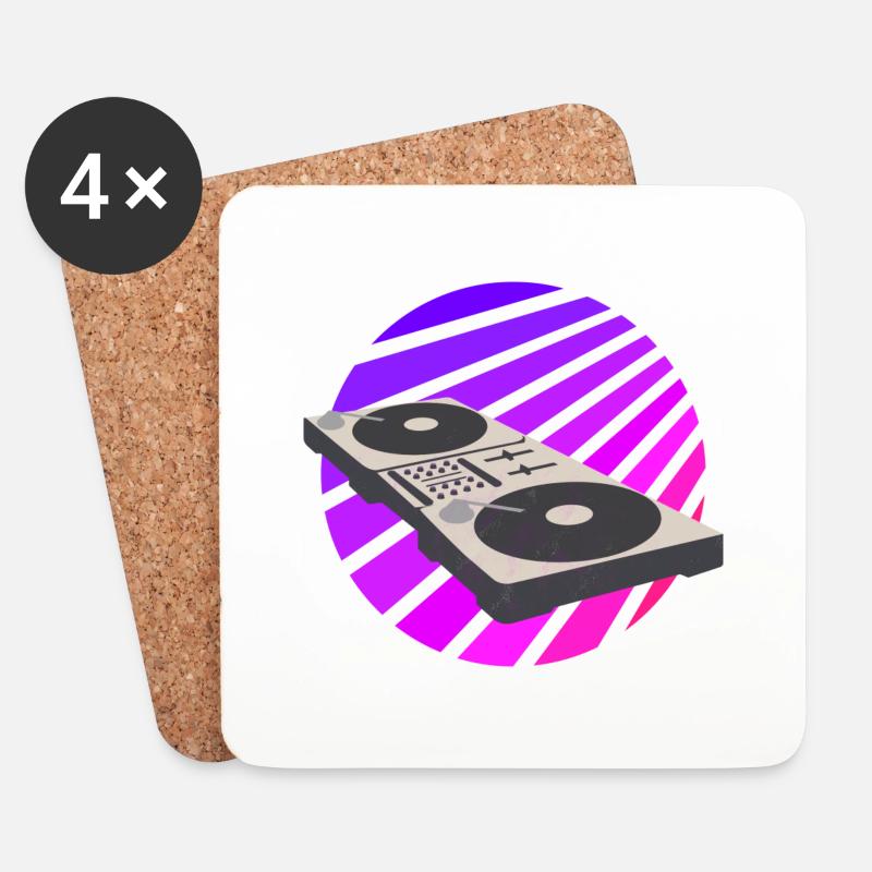 DJ Mischpult SunSet Mixer - Untersetzer (4er-Set) - Weiß