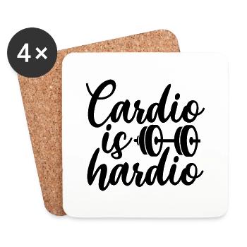 Cardio est Hardio - Dessous de verre (lot de 4) - blanc - Devant