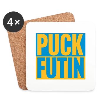 puck futin logo design - Coasters (set of 4) - white - Front