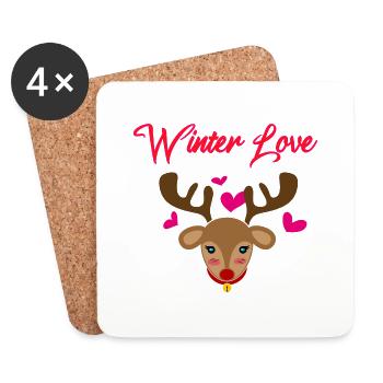 Weihnachten Rentier - Untersetzer (4er-Set) - Weiß - Vorne