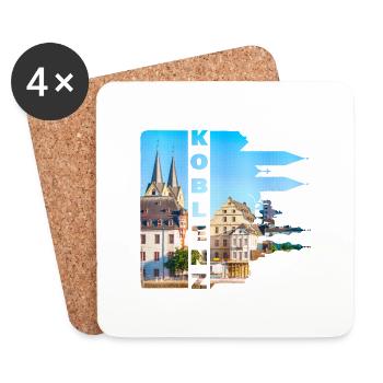 Koblenz Germany City Skyline Home Love - Coasters (set of 4) - white - Front
