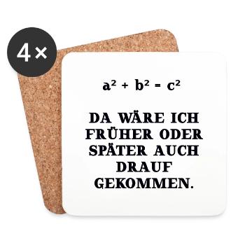math drôle idée cadeau Pythagore - Dessous de verre (lot de 4) - blanc - Devant