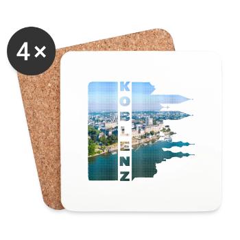 Koblenz Germany City Skyline Home Love - Coasters (set of 4) - white - Front