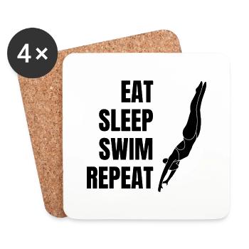 Nageur Club de natation Natation Mme Schwimmer - Dessous de verre (lot de 4) - blanc - Devant