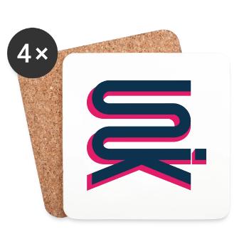 UNIK high vertical bluepink - Dessous de verre (lot de 4) - blanc - Devant