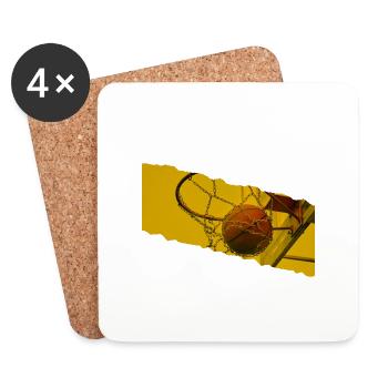 Basketball Basketball Player Basket Dunking Sport Player - Coasters (set of 4) - white - Front