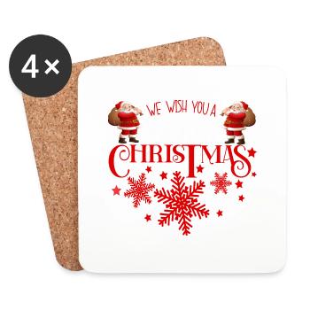 We wish you a merry Christmas Santa - Untersetzer (4er-Set) - Weiß - Vorne