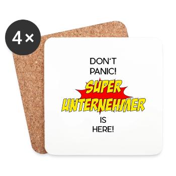 Super Unternehmer / Super Entrepreneur - Untersetzer (4er-Set) - Weiß - Vorne