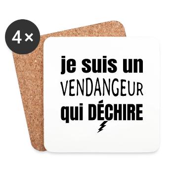 vendangeur qui déchire - Dessous de verre (lot de 4) - blanc - Devant